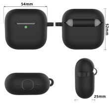 AirPods-Etui mit Schlüsselanhänger und Zubehör Black AirPods 4 Flach