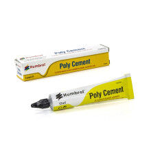 Humbrol AE4021 12ml Poly Cement Tube - Clear quick dry plastic glue for model making