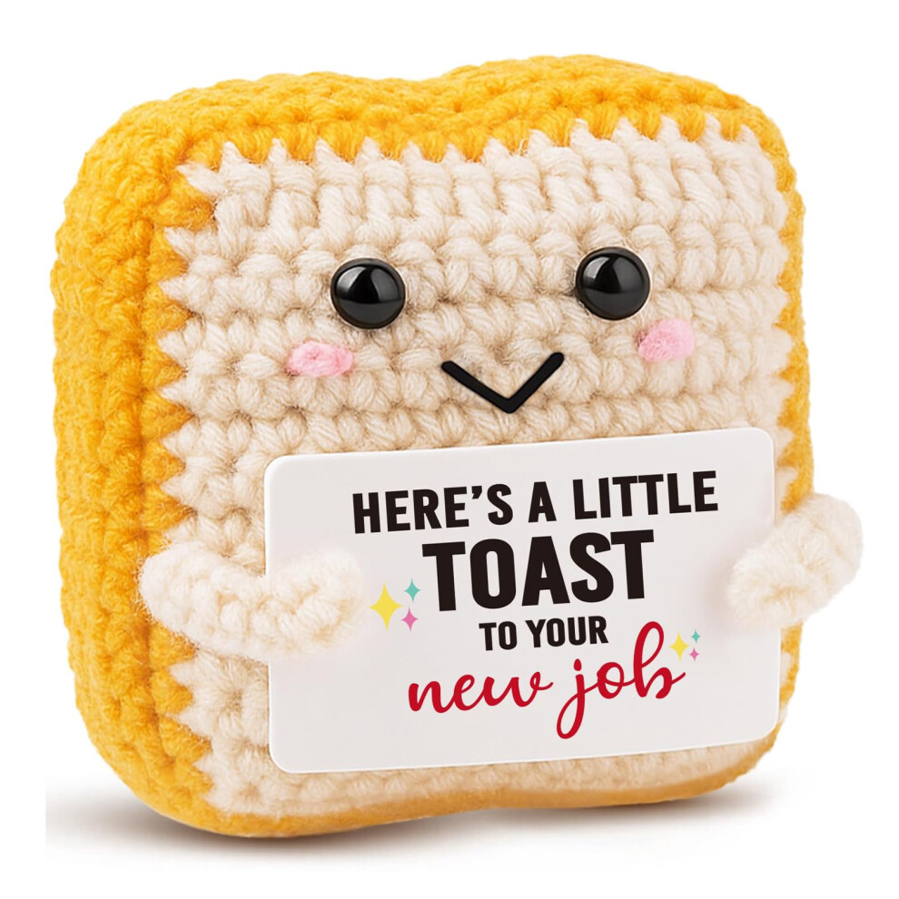 Nymora New Job Gift - Handmade Crochet Toast Congratulations Gifts For New Job, Promotion, Farewell, Going Away - Emotional Support Crochet Plush, Cu