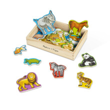 Melissa & Doug Wooden Animal Magnets  Educational Travel Game for Toddlers | Fridge-Friendly Toy | Age 2+ - FSC Certified