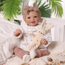 BABESIDE Reborn Babies Doll 17-Inch Sunny Realistic Lifelike Newborn with Softness Cloth Body Real Life Girls Open Eyes,White