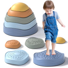 Lehoo Castle Stepping Stones Kids, Garden Outdoor Indoor Obstacle Course Toys Games for Toddlers Age 3-5, Non-Slip Balance Sensory Toys for Autism, E
