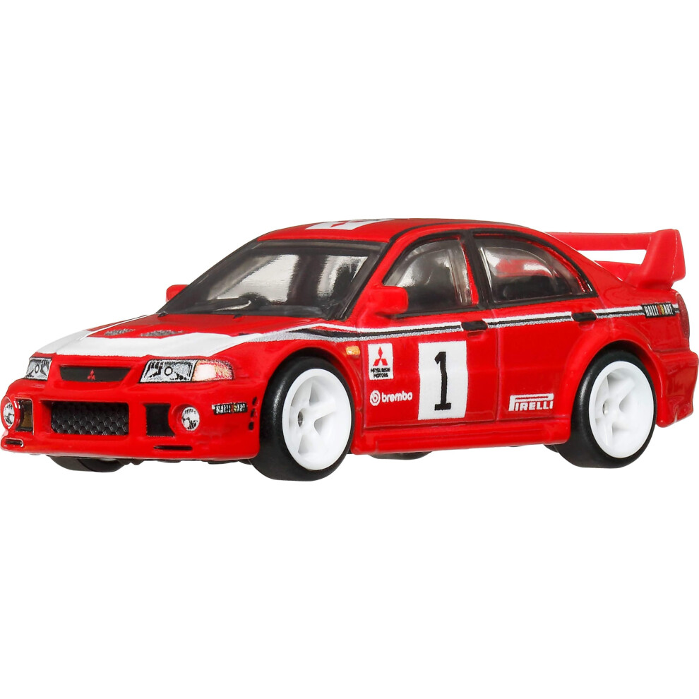Photos - Toy Car Mattel Hot Wheels Mitsubishi Lancer Evolution VI Car Culture Vehicle, Premium 1:64 Scale Die-Cast  with Real Riders Tires & 