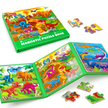 SYNARRY Dinosaur Magnetic Puzzles for 3 4 5 Year Olds, 3 4 5 Year Old Boys Girl Toys Gifts, Aeroplane Travel Activities for Kids Toddlers, Birthday P