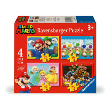 Ravensburger Super Mario Toys and Gifts - 4 in a Box Jigsaw Puzzles for Kids Age 3 Years Up - 12, 16, 20, 24 piece - 2025 Edition
