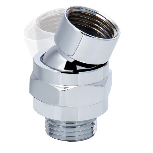 Universeller Duschkopf-Schwenkadapter Silver
