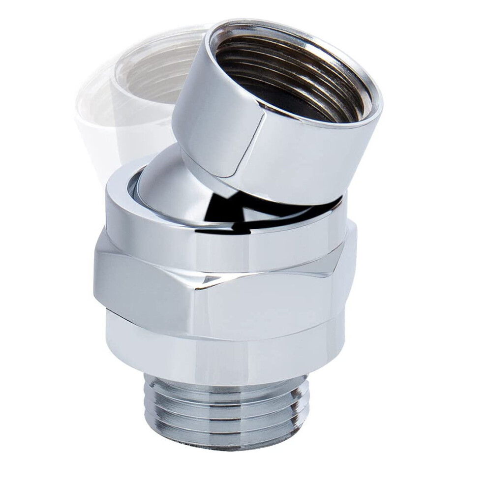 Universal Shower Head Swivel Joint Adapter Silver 7314280771448