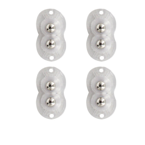 16 rotelle autoadesive per mobili con cuscinetti a sfera - Movimento silenzioso e facile Transparent