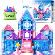 Diamond Magnetic Tiles for Kids, STEM Montessori Educational Toys for 3-8 Year Old Girls & Boys, Princess Magnetic Building Blocks for Creative Play,