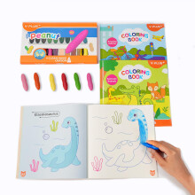 YPLUS 24 Colours Peanut Crayons with 3 Painting Books for Kids, Washable Toddler Crayon, 3 Themes Drawing Books, Non-Toxic Baby Crayons for ages 2-4,