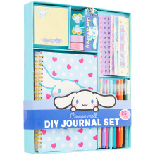 Hello Kitty Cinnamoroll Sanrio DIY Journal Kit Gift for Girls Teens, A5 Spiral Notebook, Sticker Sheets & Accessories, Arts & Crafts Set Stationary S