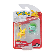 Pokémon Battle Figure First Partner 2 Pack - 2-Inch Bulbasaur and Pikachu Battle Figures with Authentic Details