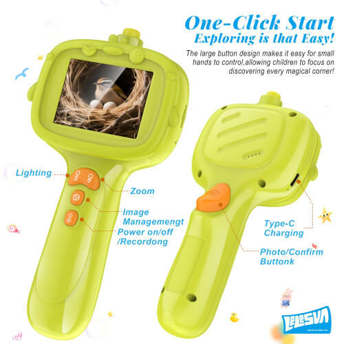 Kids Endoscope with Light, Unique Borescope Snake Camera 2