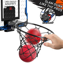 TEMI Indoor Basketball Hoop for Kids, Indoor Over The Door Mini Basketball Hoops, Mini Hoop with Electronic Scoreboard & 4 Balls, Basketball Toys for