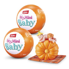 My Mini Baby Pumpkin Patch Series 1 (2 PACK) by ZURU – Collectible Mystery Capsule Baby Doll with Swaddle & Themed Accessory, Miniature Toy for Girl