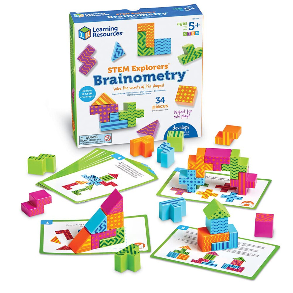 Learning Resources Stem Explorers Brainometry, Ages 5+, Stem Puzzle Game, Critical Thinking Toy, Gifts For Kids