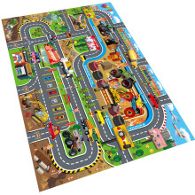 Oriate Kids Toy Dream Mat Monster Truck Activity Playmat, Multi Color Parent-child Interaction Game Rug, Ideal Children's Educational Floor Mats for