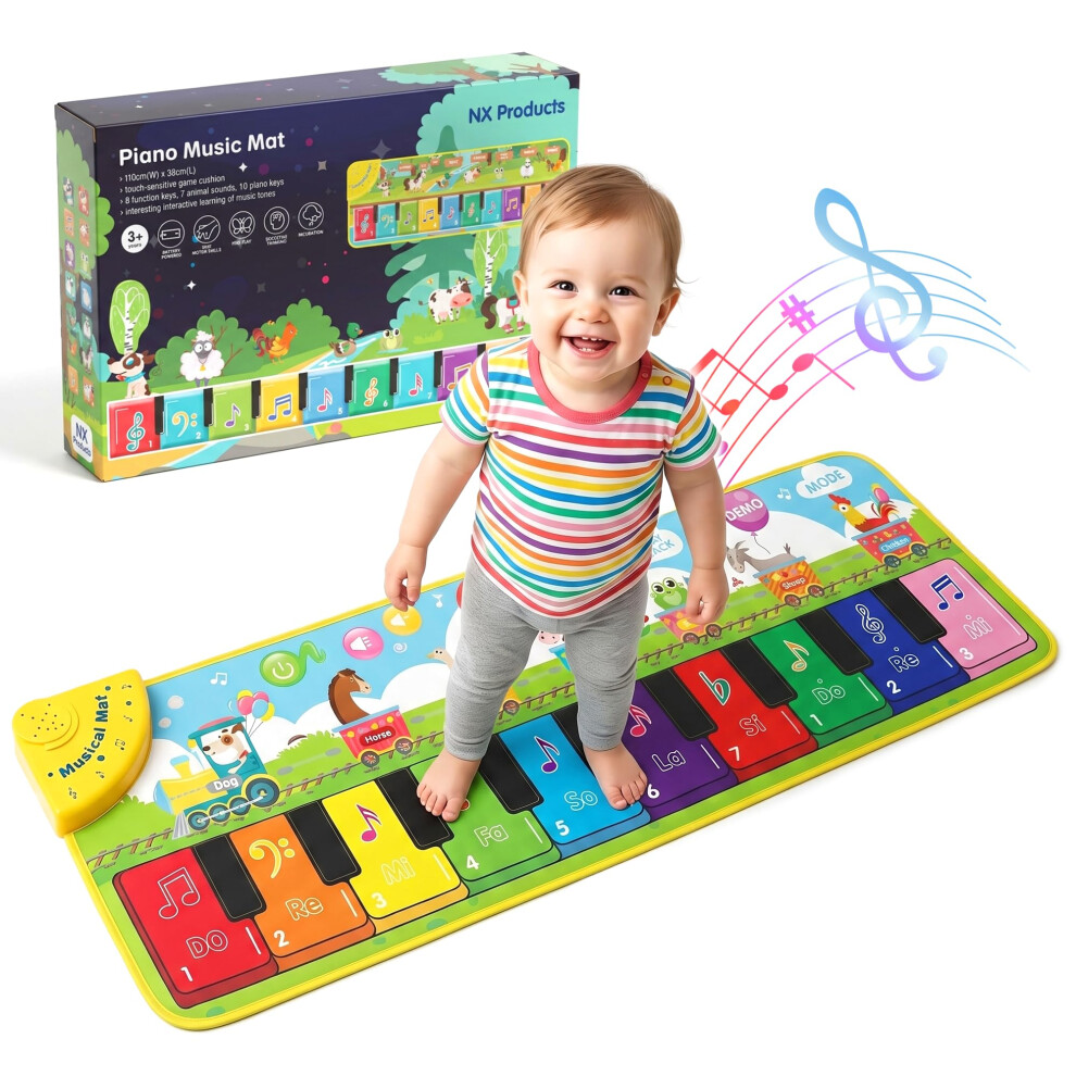 Nx Products Kids Piano Mat, Baby Musical Play Mat For Floor Large Keyboard Piano Mat