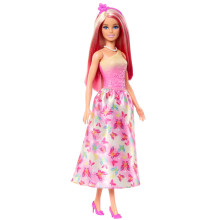 Barbie Royal Doll with Pink & Blonde Fantasy Hair, Colorful Accessories, Pink Ombre Bodice & Butterfly-Print Skirt, HRR08