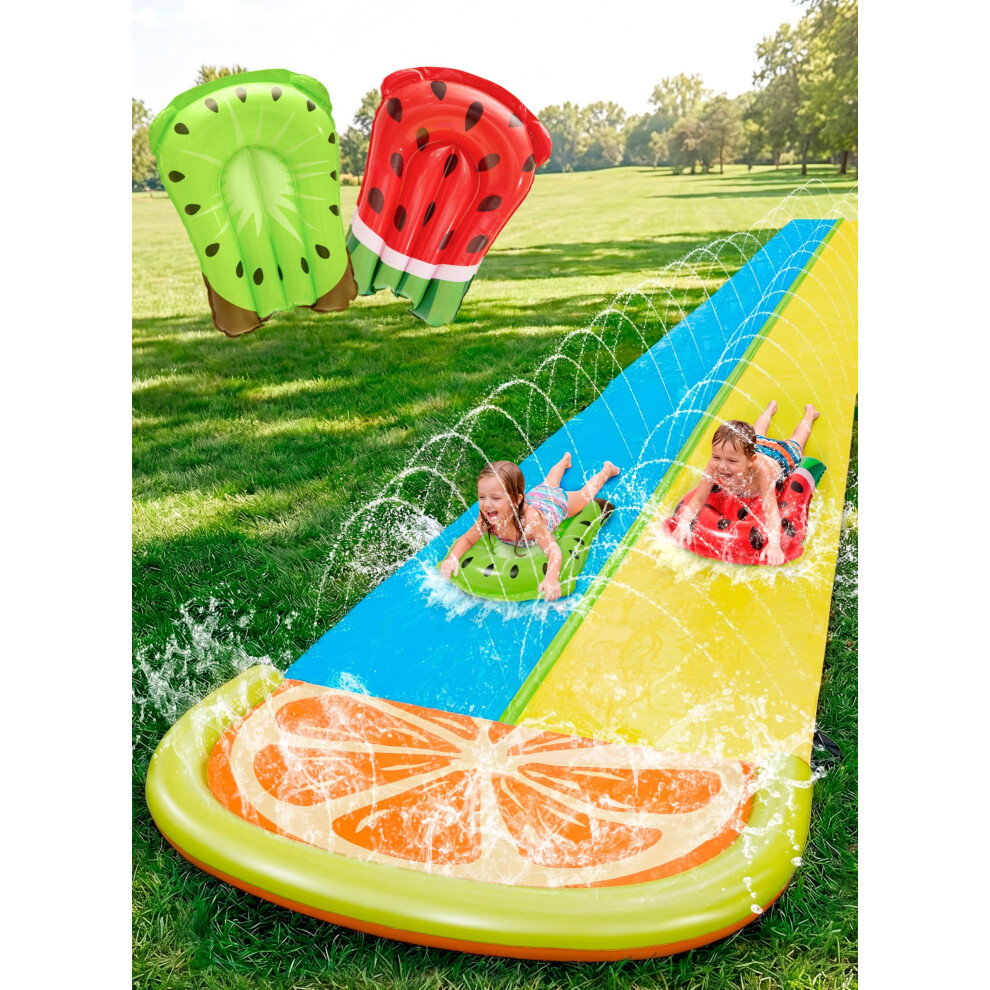 Photos - Other Toys Sloosh 22.5ft/685.8cm Water Slides with 2 Inflatable Boards, Double Lane Lawn Water Splash Slides with Advanced Sprinklers S