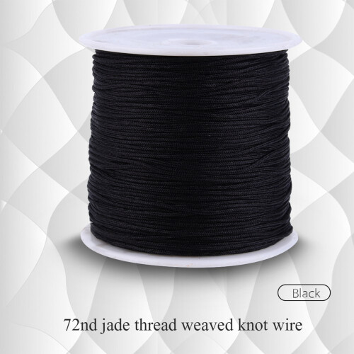 100m x 0.8mm Nylon Rat Tail Cord Black 1