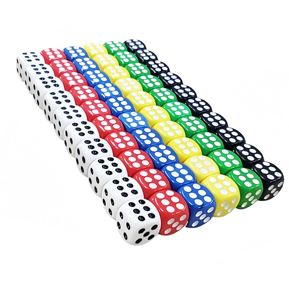 Photos - Other Toys 60 Pcs 6 Sided Dice Set 14mm – Rounded Edge D6 Dice for Smooth Rolling, Family and Board Games, Poker, Classroom Teaching, E