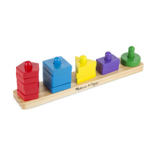Melissa & Doug Stack and Sort Board | Wooden Stacking Toys | Developmental Toy | Motor Skills | Montessori Toy | 3+| Gift for Boy or Girl