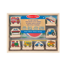 Melissa & Doug 12391 My First Wooden Stamp Set - Vehicles | Arts & Crafts | Stamp Sets & Stencils | 4+ | Gift for Boy or Girl, Multicolor, 27.94 cm*4