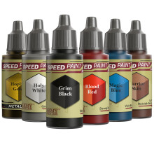 The Army Painter, Speedpaint 2.0 Fantasy Bundle, 6 x 18 ml Acrylic Paints with Gold, White, Black, Red, Blue & Brown - Miniature Paint for D&D & Warh