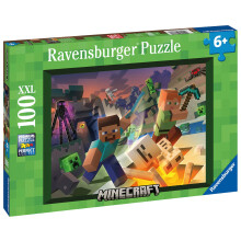 Ravensburger Minecraft Jigsaw Puzzle for Kids Age 6 Years and Up – 100‑Piece XXL Puzzle for Boys and Girls – Minecraft Gifts and Toys for Creati