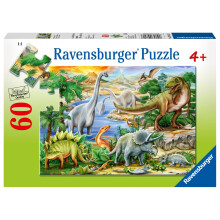 Ravensburger Prehistoric Dinosaur Life 60 Piece Jigsaw Puzzle for Kids Age 4 Years Up - Eductional Toys & Games for Children