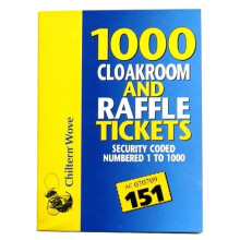 JKG 1-1000 RAFFLE & CLOAKROOM TICKETS BOOK - Bingo Ticket Book 1-1000 | Lucky Draw Prize Games | Charity Lottery Events Gifts | Security Coded | Ass