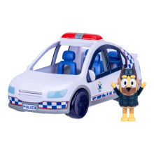 Bluey Police Car, Vehicle from the Special Episode The Sign. Includes Police Car with Flashing Lights & Sounds, Policeman Figure, and Themed Sticker