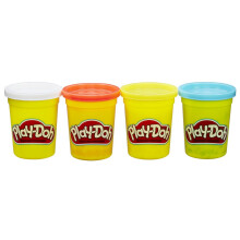 Play-Doh 4-Pack of Classic Colours, 112g Modelling Compound Tubs (Red, Blue, Yellow & White), Non-Toxic Arts & Crafts Toy for Kids 2+, Mix, Mould & C
