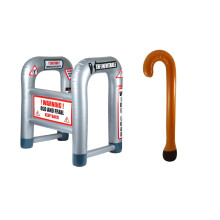 FNA FASHIONS Inflatable Zimmer Frame & Walking Stick Set – 35" Blow-Up Plain & Printed Joke Props | Funny Retirement, 50th 60th Birthday Gifts for