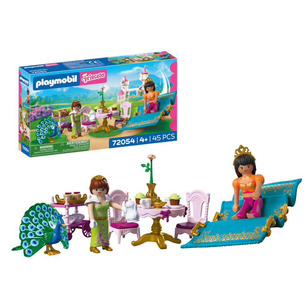 Playmobil | Princess | A Visit From Afar | 2 Princesses With Flying Carpet And Tea Party | Encourages Creativity | Princess Toy For Ages 4 And Up | 7