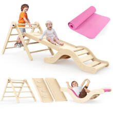 Montessori Indoor Playset: 7-in-1 Climbing Frame with Slide, Arch & Mat for Toddlers and Children (1-3 Years)