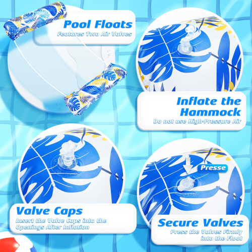 Amteker Pool Inflatables, 2 Pack XL Inflatable Pool Toys 2