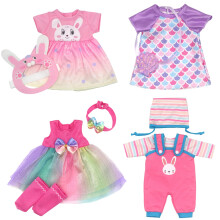 Doll Clothes Dress for 10-14 Inch 30-36cm Baby Dolls, 4-pack Soft Outfits with Socks (Not Include Doll)