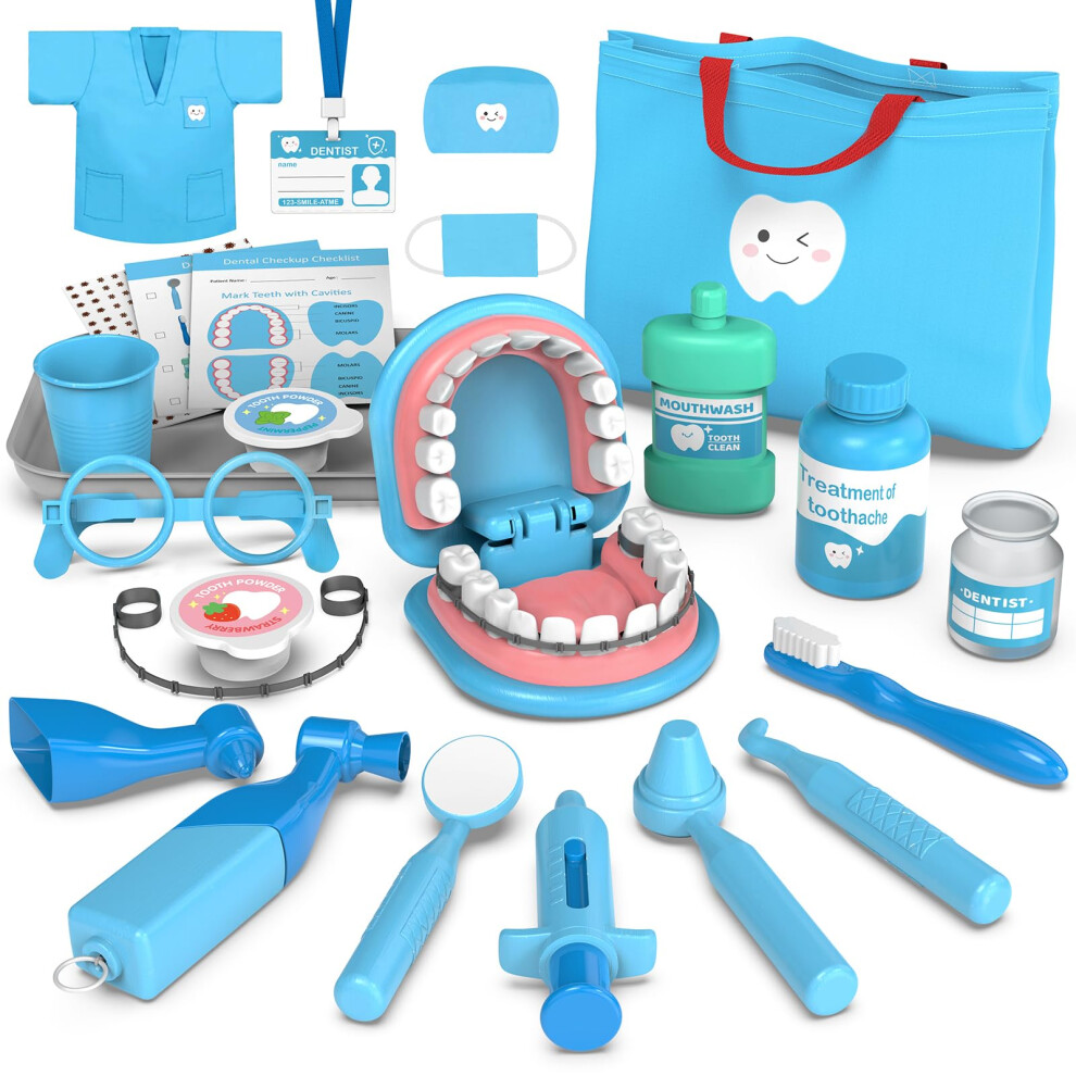 Photos - Role Playing Toy Dentist Toys for Kids - Doctor Role Play Set for Toddlers 3-5, Dental Kit Toy Gifts for 3 4 Year Old Girls, Montessori Toys