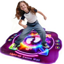 AmyBenton Dance Mat for Girls, Kids Dance Mat with Wireless Bluetooth, Light Up Music Dance Pad -5 Game Modes, Christmas Birthday Musical Dancing Toy
