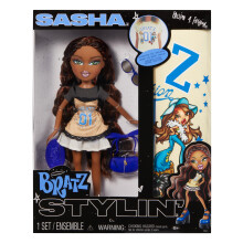 Bratz Stylin' Sasha - Fashion Doll with Customisable T-Shirt for You, Comes with Accessories, Cute Toys for Girls