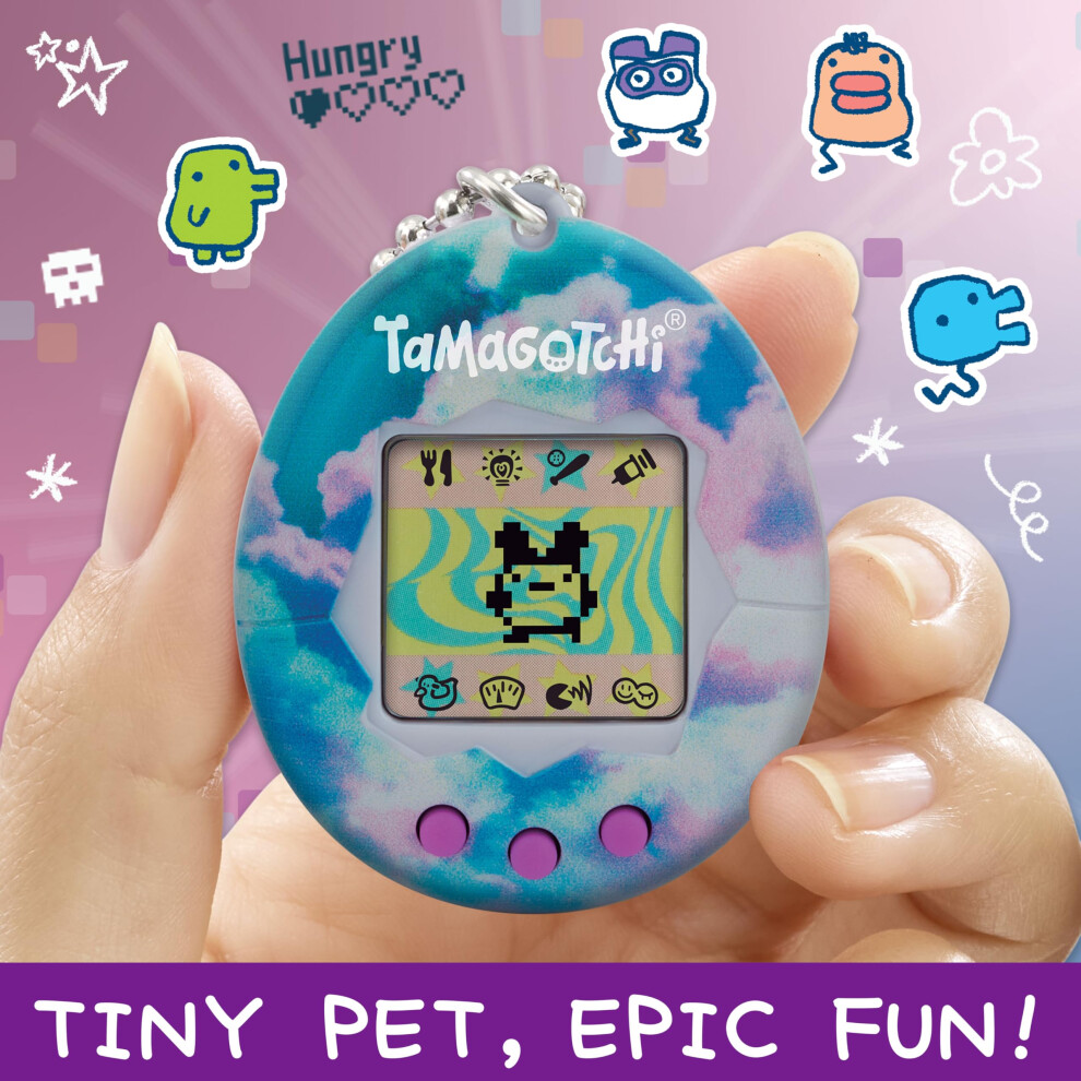 Tamagotchi Bandai Original Sky Shell | Original Cyber Pet 90S Adults And Kids Toy With Chain | Retro Virtual Pets Are Great Boys And Girls