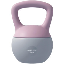 SPORTNOW Soft Kettlebell, 8kg Kettle Bell with Non-Slip Handle for Home Gym Weight Lifting and Strength Training, Purple and Grey