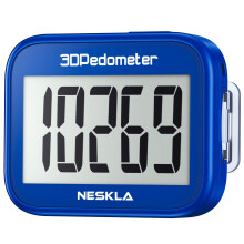 NESKLA 3D Pedometer for Walking, Simple Step Counter with Large Digital Display, Step Tracker with Removable Clip Lanyard, Accurately Track Steps for
