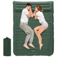 Aptliton Inflating Sleeping Pad for Camping, 10cm Thickness Camping Mat with Built-in Foot Pump, Inflatable Sleeping Mat with Pillow for Backpacking,
