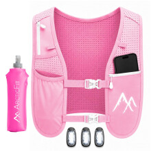 Pink ArcticFit LED Running Vest - Adjustable Unisex Reflective Vest with Phone Holder and Storage - Lightweight and Durable Running Backpack Alternat