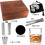 (A) Barware Isstenar Trälåda Set Minikolv i Rostfritt Stål Klassisk Whiskymugg Presentask Set 4