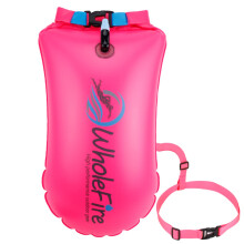 WholeFire 20L Swim Buoy Waterproof Inflatable Tow Float Swim Safety Float for Water Sports, Open Water Swimmers, Triathletes, Kayakers and Snorkelers