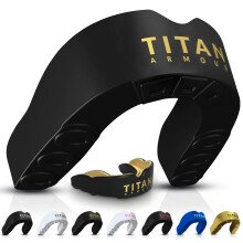 Titan Armour Gum Shield w/Dual-Layer Technology | Adults & Junior Custom-Fit Mouth Guard | Case Inc | Boil & Bite Mouthguard: Boxing, Rugby, MMA, Ho